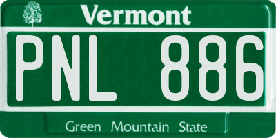 VT license plate PNL886