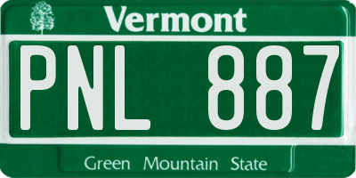VT license plate PNL887