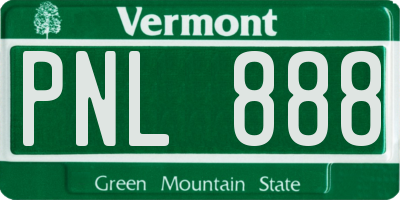 VT license plate PNL888