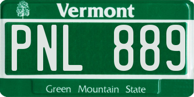 VT license plate PNL889
