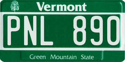 VT license plate PNL890
