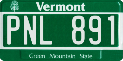 VT license plate PNL891