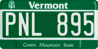 VT license plate PNL895