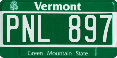 VT license plate PNL897