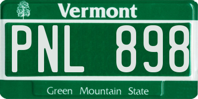 VT license plate PNL898