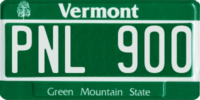 VT license plate PNL900
