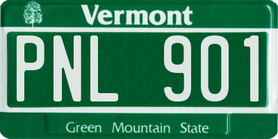 VT license plate PNL901
