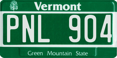 VT license plate PNL904