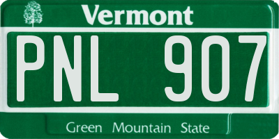 VT license plate PNL907