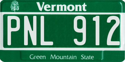 VT license plate PNL912