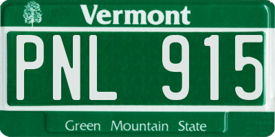 VT license plate PNL915
