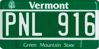 VT license plate PNL916