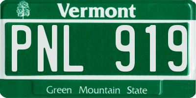 VT license plate PNL919