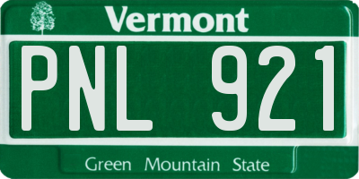 VT license plate PNL921