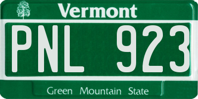 VT license plate PNL923