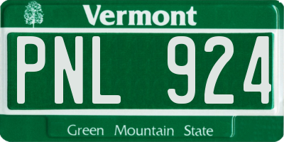 VT license plate PNL924
