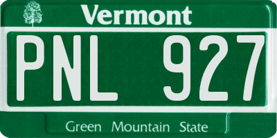 VT license plate PNL927