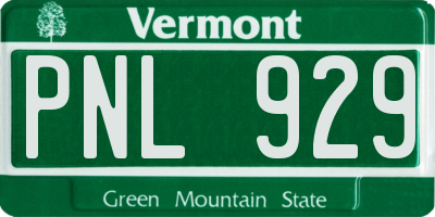 VT license plate PNL929
