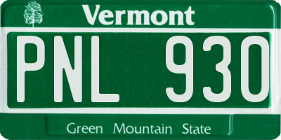 VT license plate PNL930
