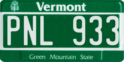 VT license plate PNL933