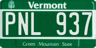 VT license plate PNL937
