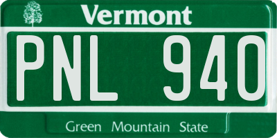 VT license plate PNL940