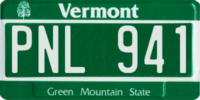 VT license plate PNL941