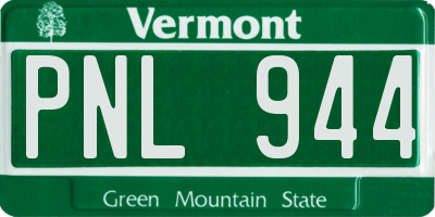 VT license plate PNL944