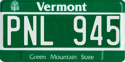 VT license plate PNL945