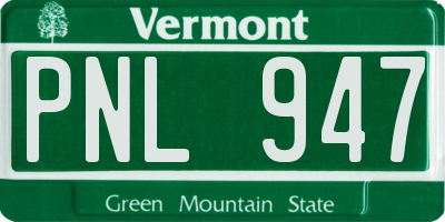 VT license plate PNL947