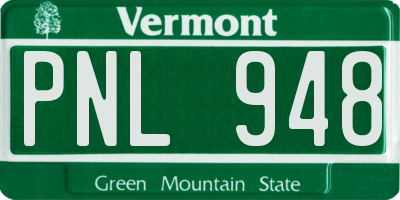 VT license plate PNL948