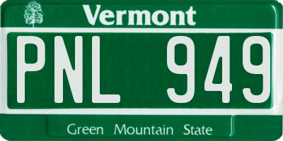 VT license plate PNL949