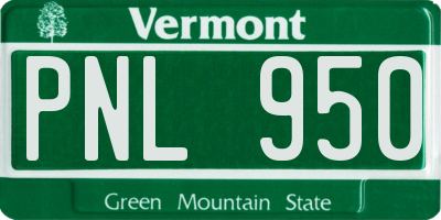 VT license plate PNL950