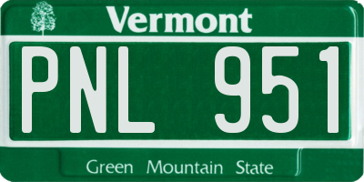 VT license plate PNL951