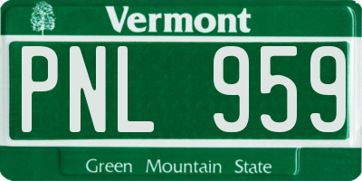 VT license plate PNL959
