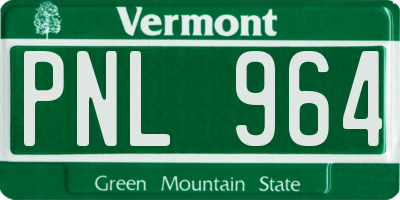 VT license plate PNL964
