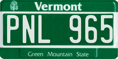 VT license plate PNL965
