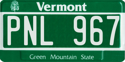 VT license plate PNL967