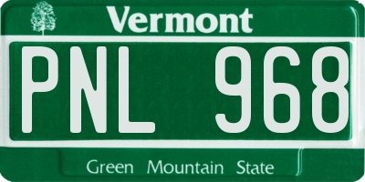 VT license plate PNL968