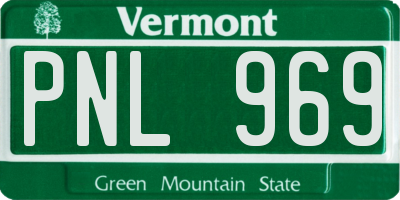 VT license plate PNL969