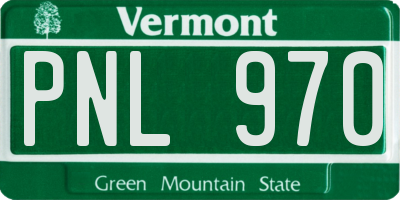VT license plate PNL970