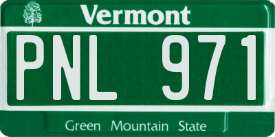 VT license plate PNL971