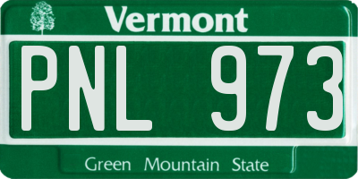 VT license plate PNL973