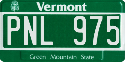 VT license plate PNL975