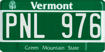 VT license plate PNL976