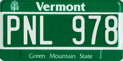 VT license plate PNL978