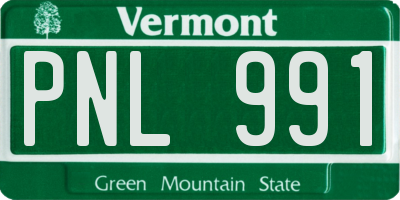 VT license plate PNL991