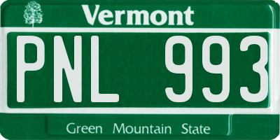 VT license plate PNL993
