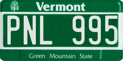 VT license plate PNL995