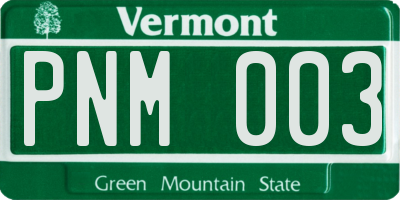 VT license plate PNM003
